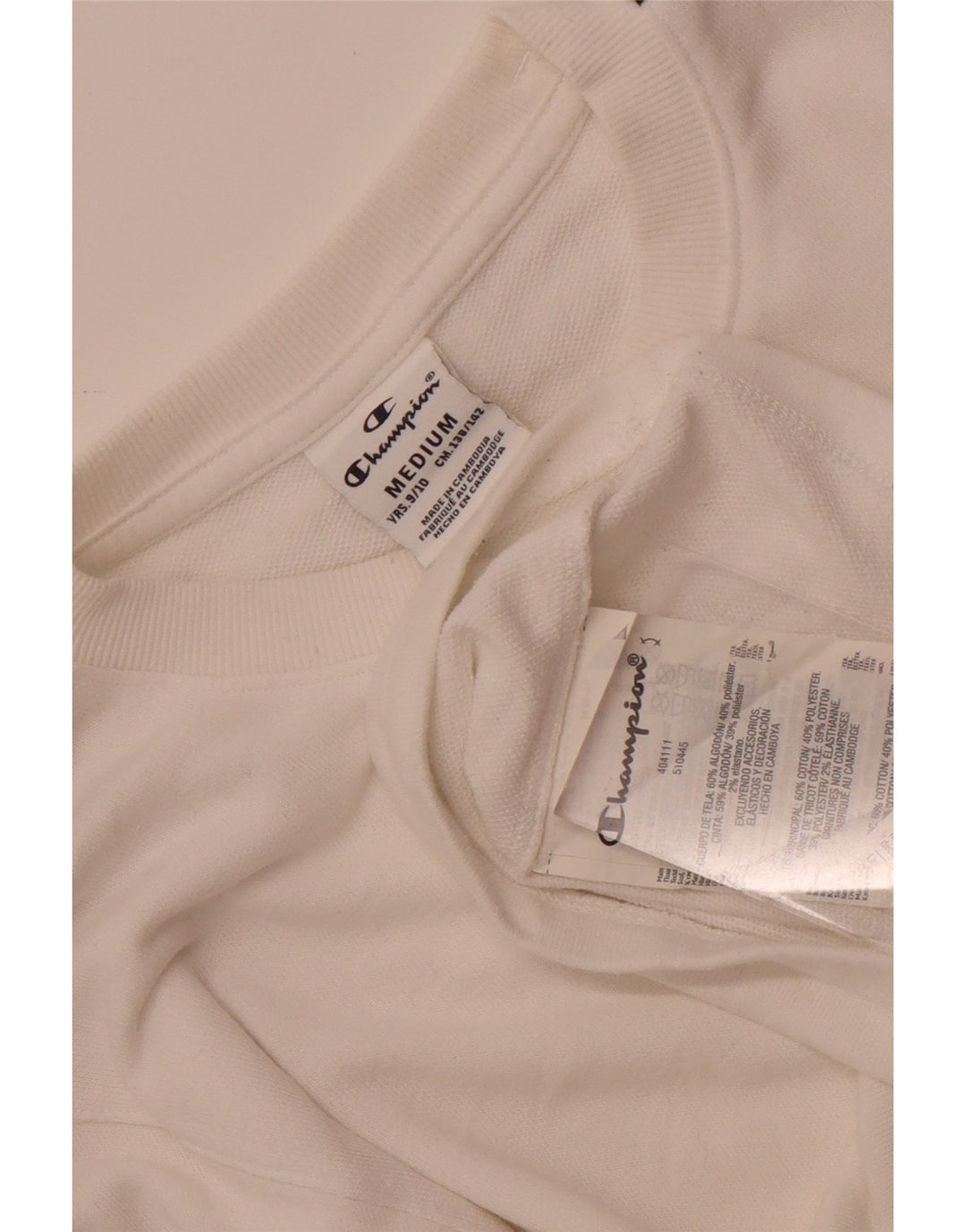 Champion Garçon Graphic Top Manches Longues 9-10 ans Coton Blanc Moyen