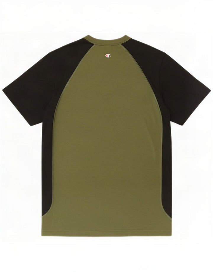 Champion T-Shirt Homme Haut Petit Vert Colorblock Polyester