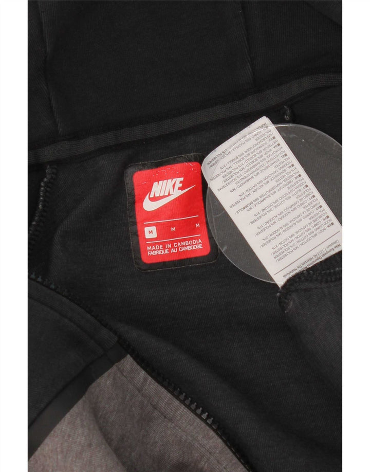Nike Sweat à capuche zippé en coton color block noir moyen pour homme