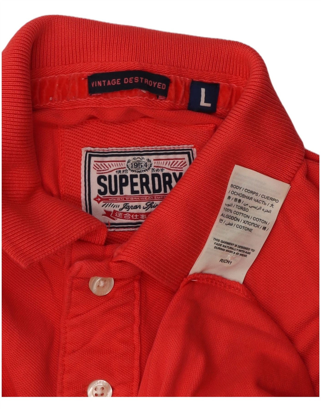 Superdry Polo Homme Grand Rouge Coton