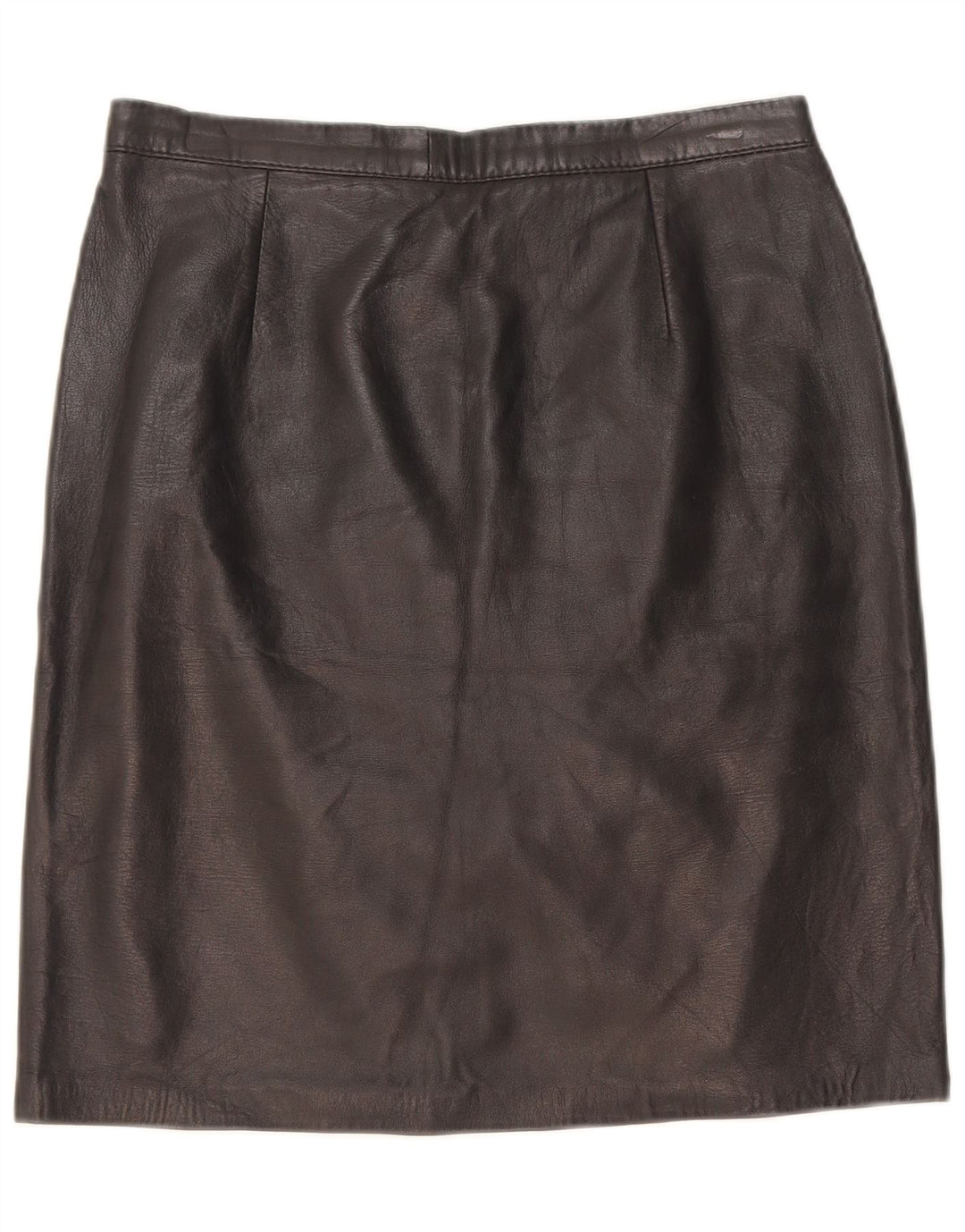 jupe en cuir femme vintage W28 Noir moyen
