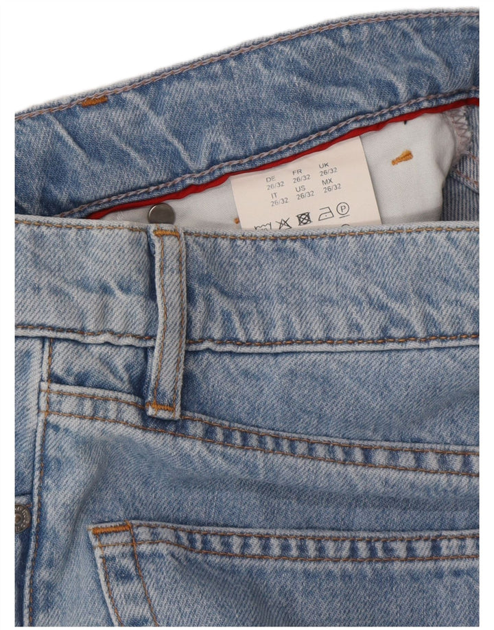 HUGO BOSS Femme Jean Large Court Taille Haute W26 L25 Bleu Coton