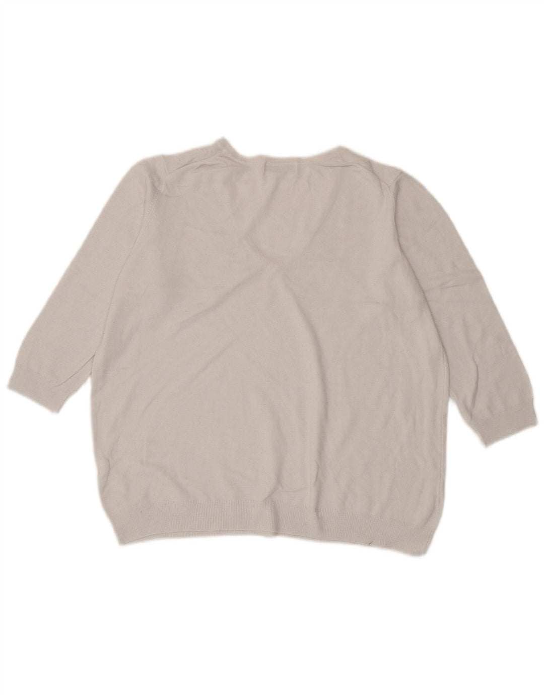 Marks & Spencer Pull à manches 3/4 et col en V pour femme UK 14 Blanc moyen