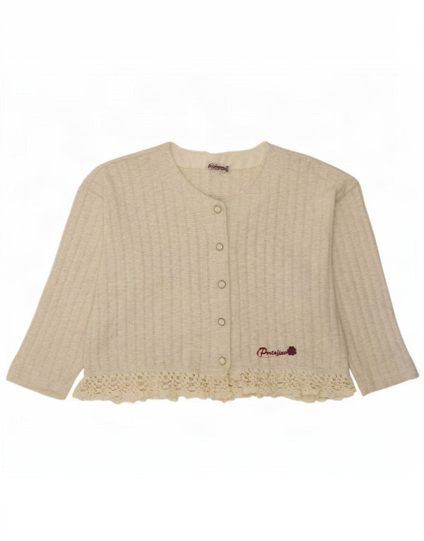 Portofino Cardigan graphique surdimensionné pour fille 9-10 ans Blanc Coton