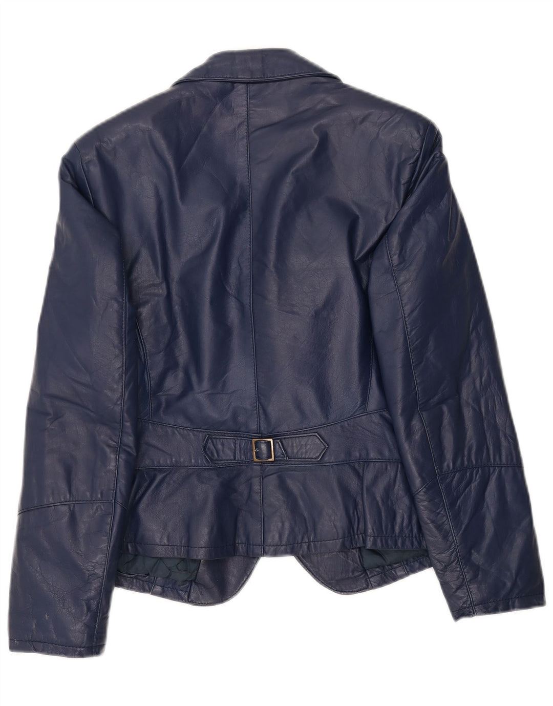 Falconpel Veste blazer en cuir à 2 boutons pour femme UK 18 XL Cuir bleu marine