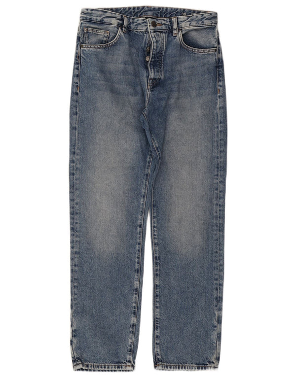 Massimo Dutti Jean droit taille haute pour femme EU 38 Small W28 L28 Bleu