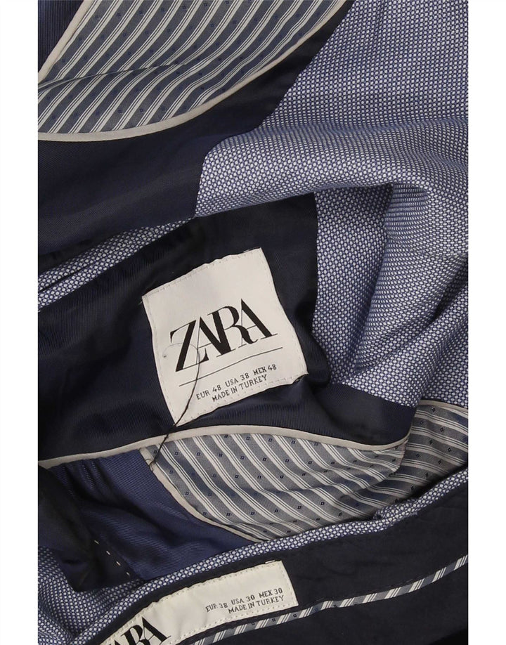 Zara Costume 2 boutons pour homme EU 48 Medium W32 L28 Bleu