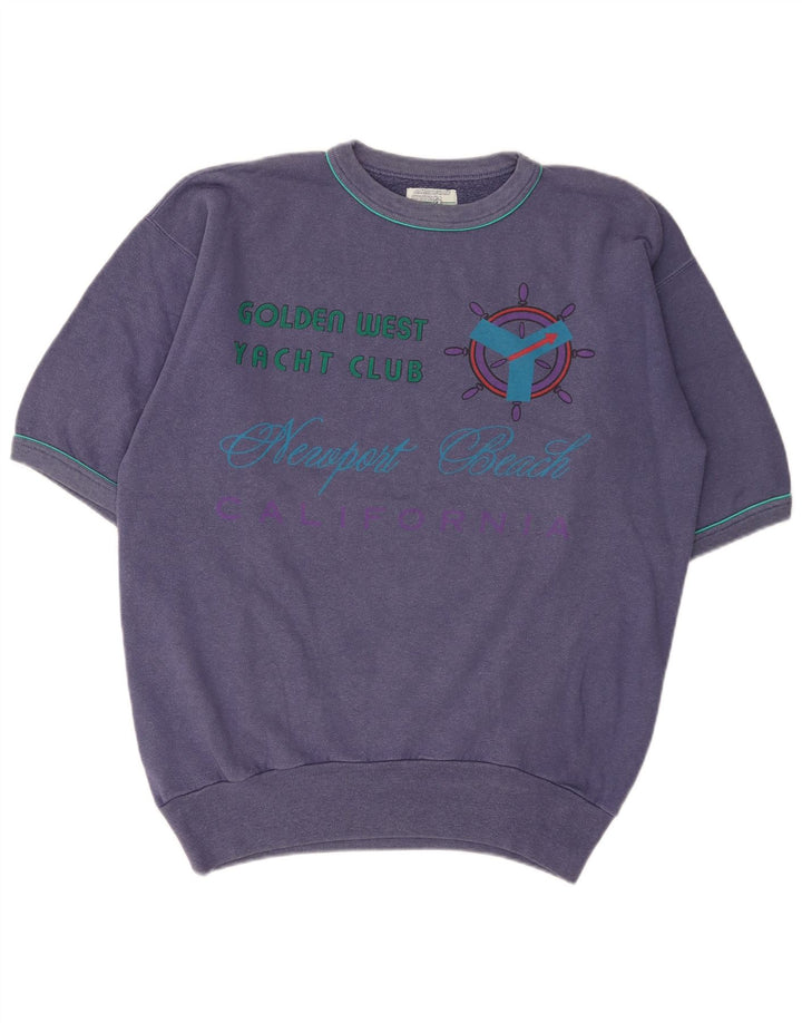 American System Mens By Olmes Carretti Graphic Sweatshirt Jumper Grand Bleu