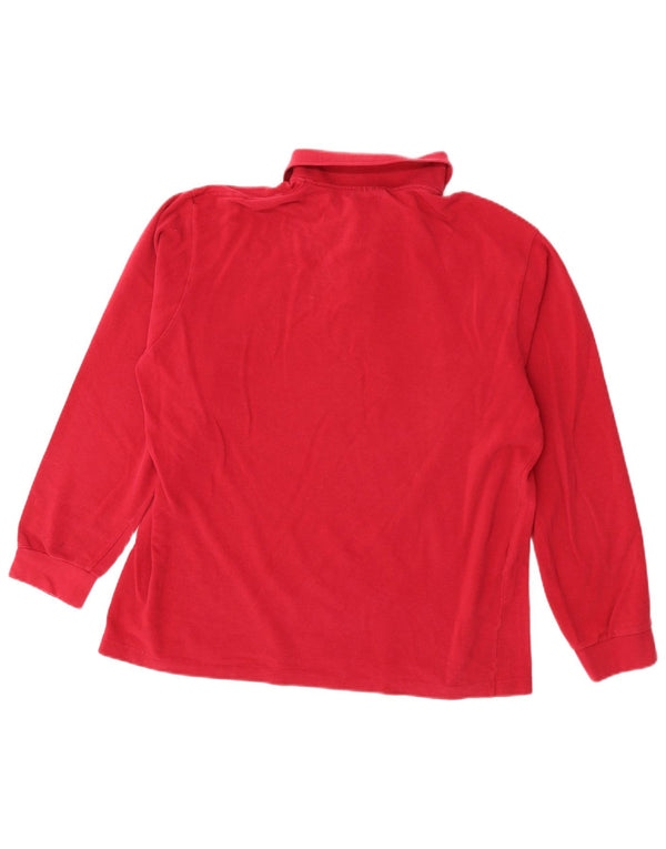 Lacoste Polo à manches longues pour homme Taille 5 Grand coton rouge