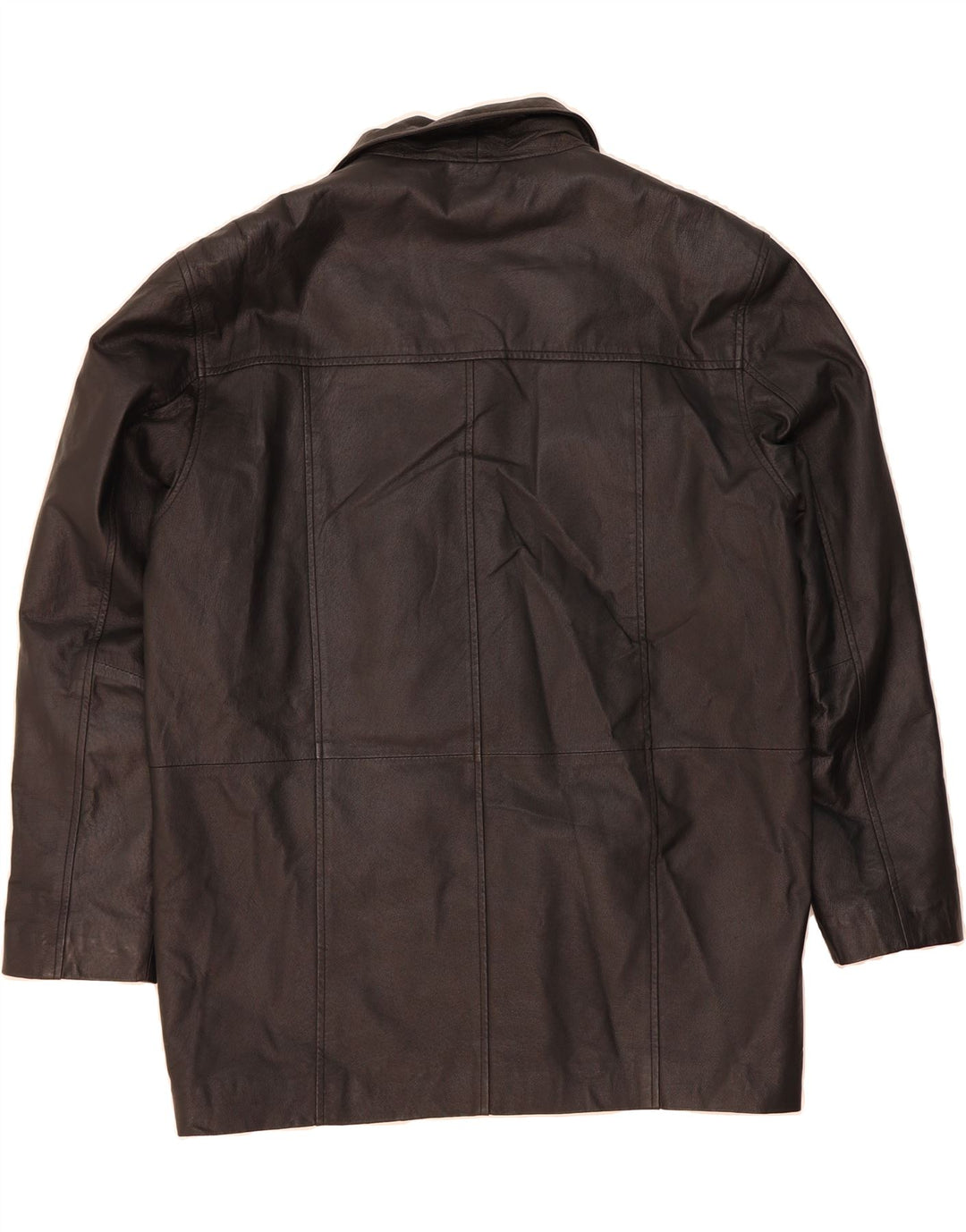 VINTAGE Mens Leather Coat UK 40 Large Black Leather Vintage Vintage and Second-Hand Vintage from Messina Hembry 