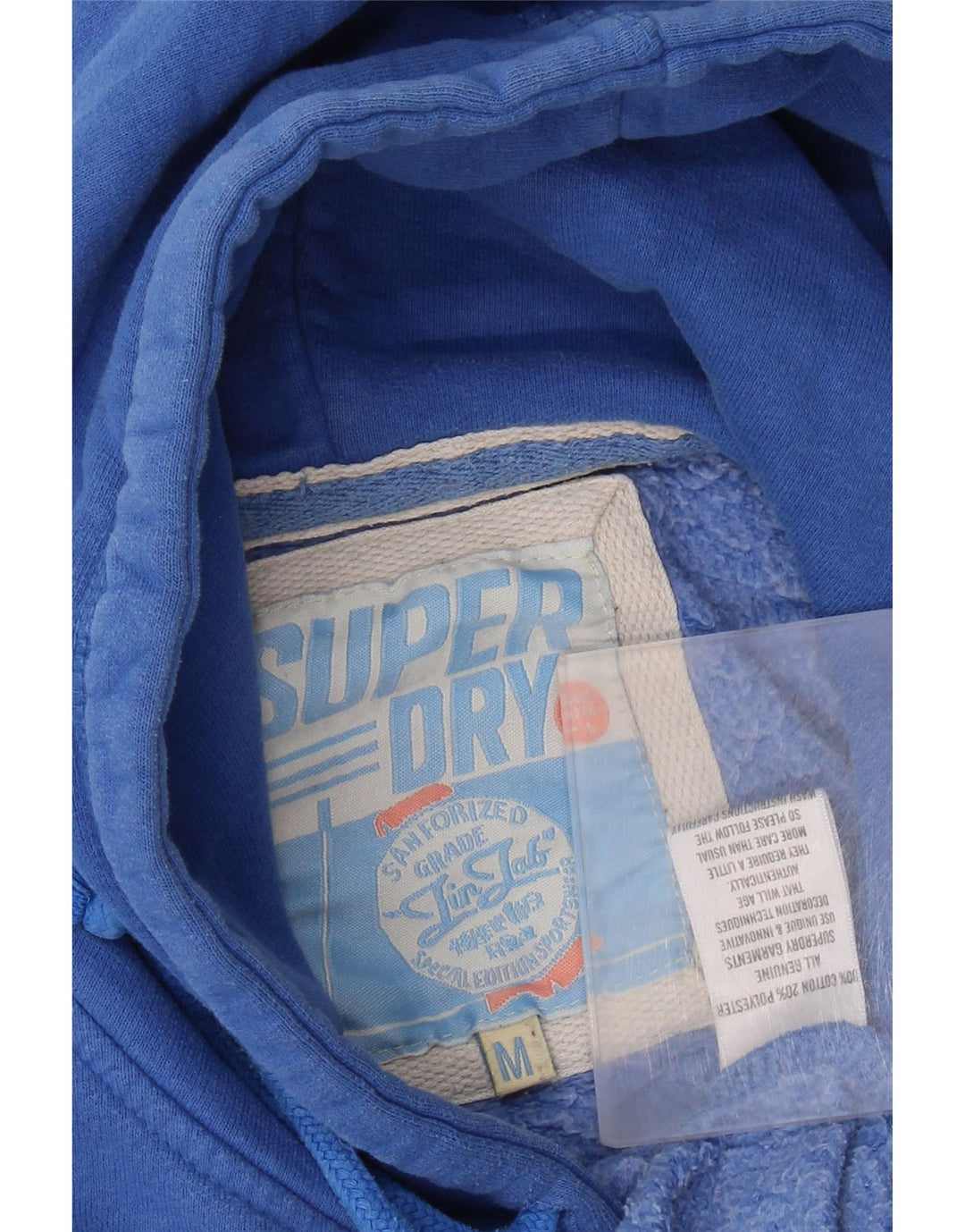 Superdry Pull à Capuche Graphique Homme Bleu Moyen Coton