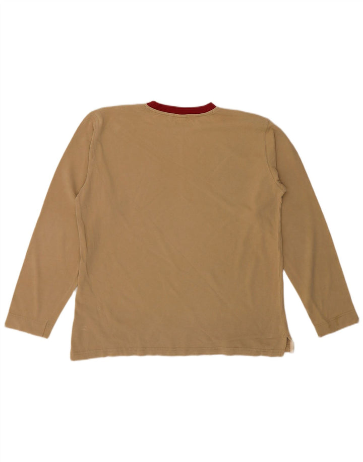 North Sails Haut graphique à manches longues pour hommes en coton color block beige grand