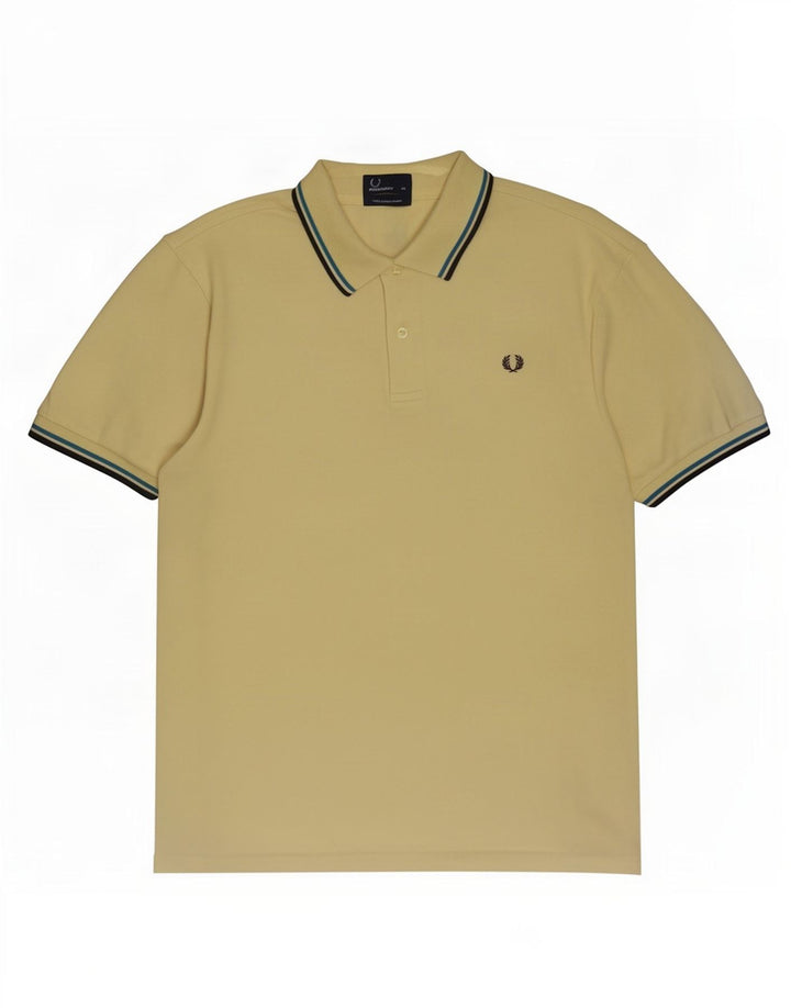 Fred Perry Polo Homme XL Jaune Rayé Coton