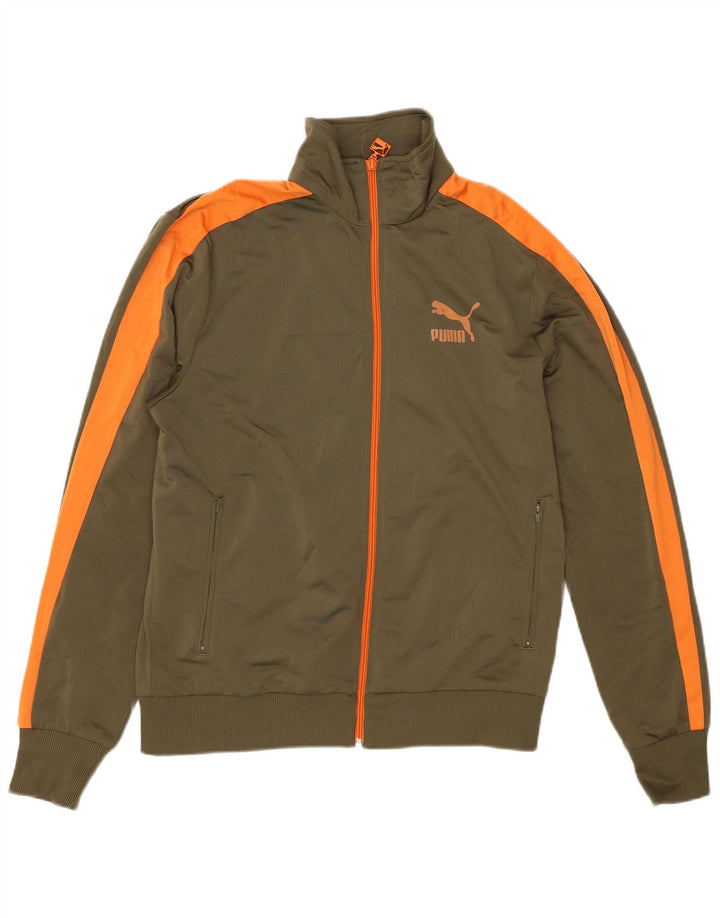 Puma Veste de Survêtement Homme Kaki Moyen Colorblock Polyester