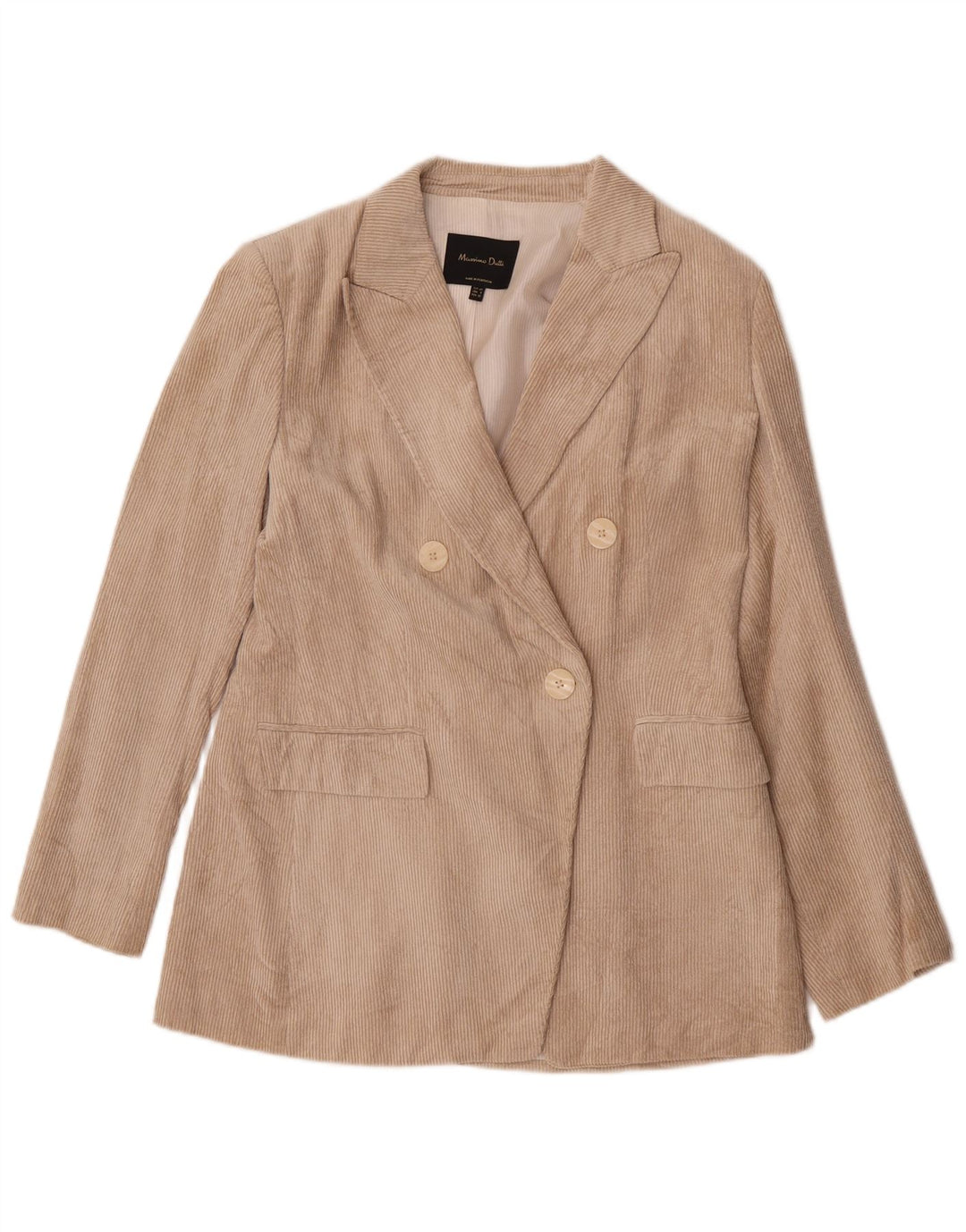 Massimo Dutti Veste blazer en velours côtelé pour femme EU 40 Beige moyen