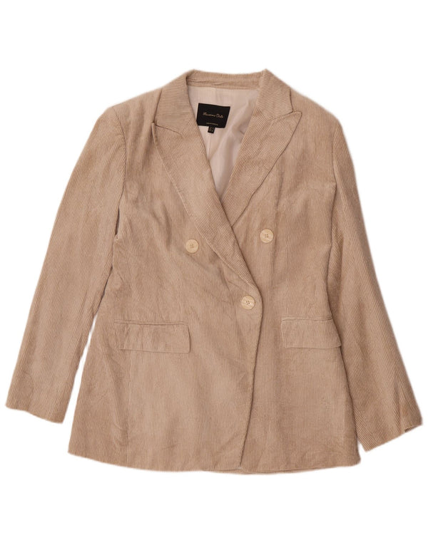 Massimo Dutti Veste blazer en velours côtelé pour femme EU 40 Beige moyen