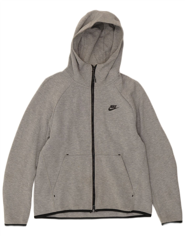 Nike Pull à capuche zippé en coton gris moyen pour homme