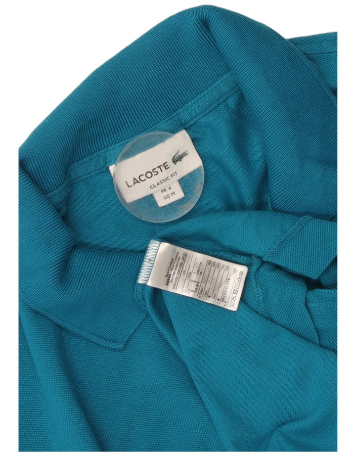 Lacoste Polo coupe classique pour homme taille 4 bleu moyen en coton