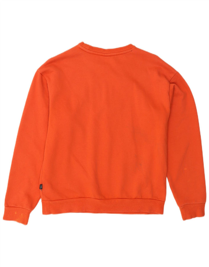 PUMA Sweat-shirt graphique surdimensionné pour femme UK 10 Petit coton orange
