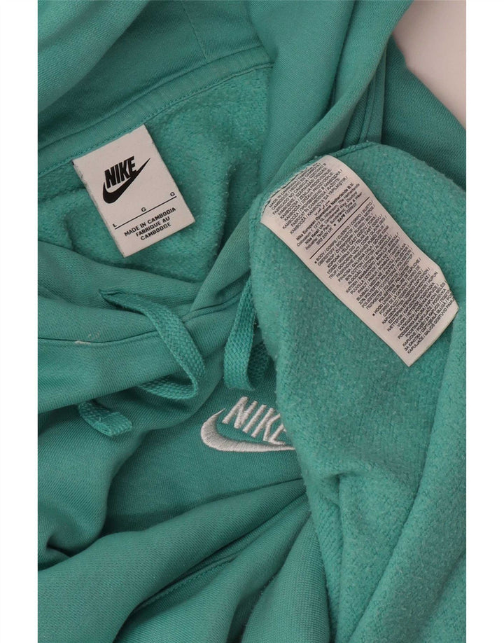 Nike Pull à capuche pour homme en coton turquoise Taille L
