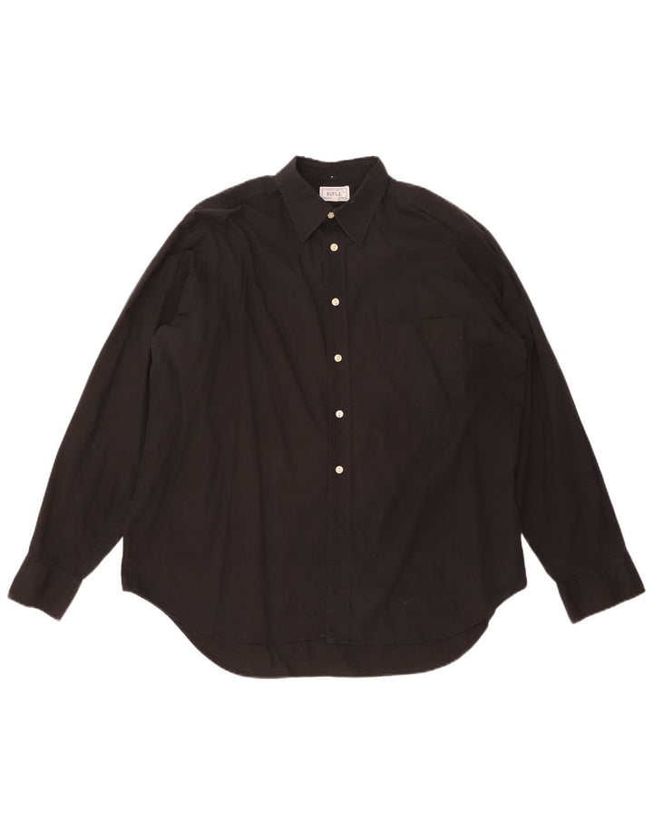 Rifle Chemise coupe décontractée pour homme en coton noir moyen