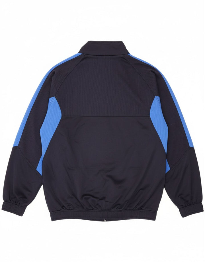 PUMA Boys Tracksuit Top Jacket 15-16 Years Navy Blue Colourblock Polyester