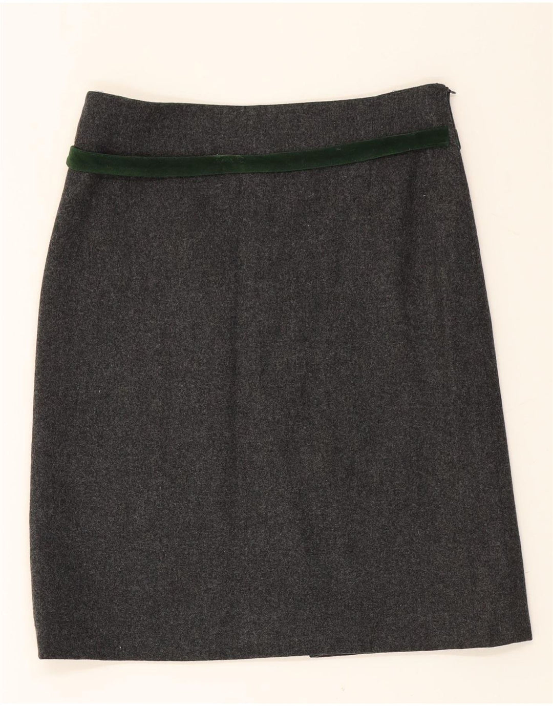VINTAGE Womens Straight Skirt EU 38 Medium W30  Grey Wool Vintage Vintage and Second-Hand Vintage from Messina Hembry 
