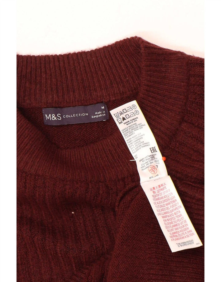 Marks & Spencer Pull à col rond pour femme UK 14 Bordeaux moyen