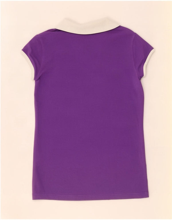 Lacoste Polo Femme Taille 38 Coton Colorblock Violet Moyen