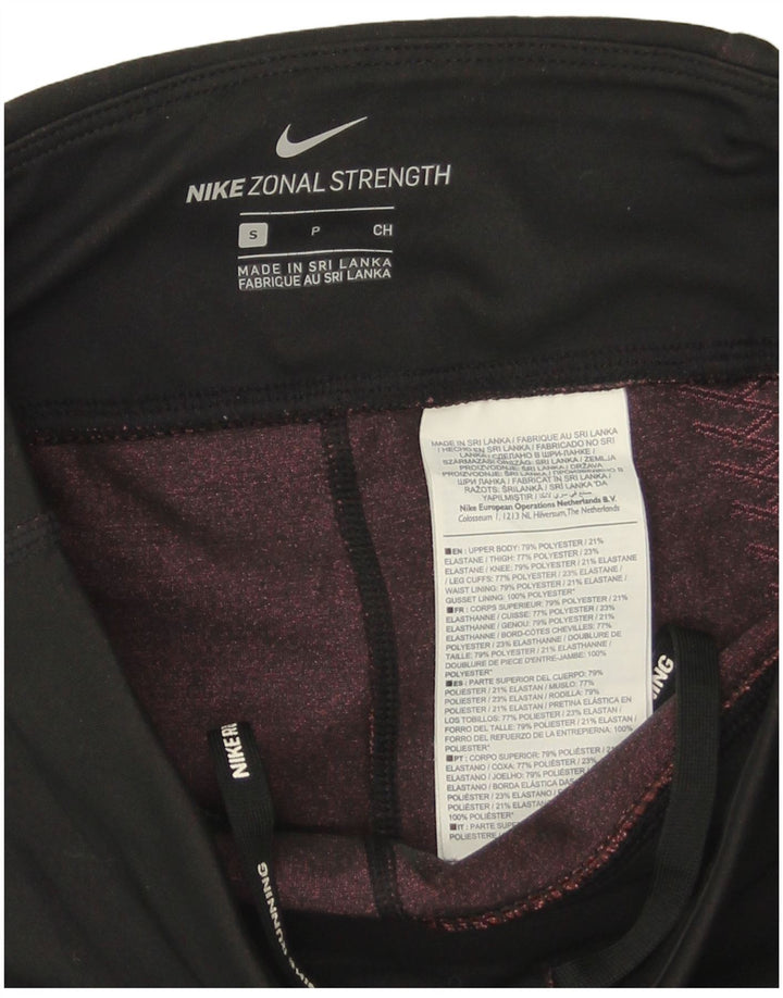 Nike Legging Capri Dri Fit pour femme UK 8 Small Noir Géométrique Polyester