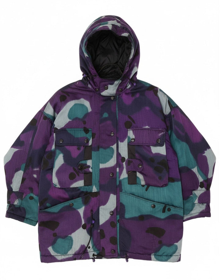 Gil Bret Veste matelassée surdimensionnée à capuche pour femme UK 20 2XL Violet Camouflage