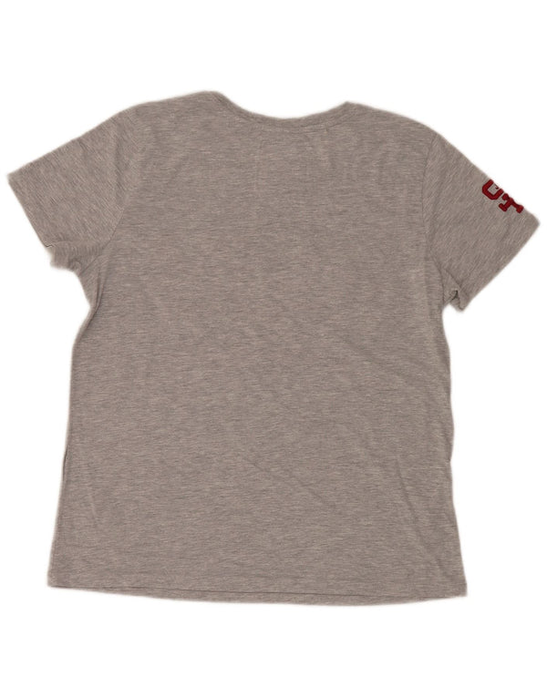 Superdry T-shirt graphique pour femme UK 14 Large Gris