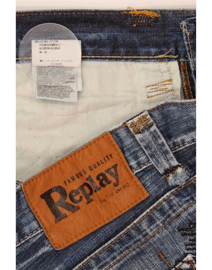 Replay Short en jean homme W34 grand bleu coton