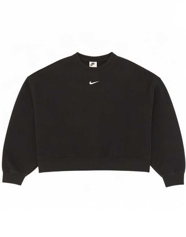 Nike Sweat-shirt surdimensionné pour femme UK 10 Petit coton noir