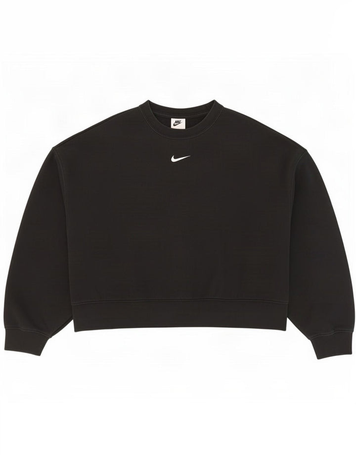 Nike Sweat-shirt surdimensionné pour femme UK 10 Petit coton noir