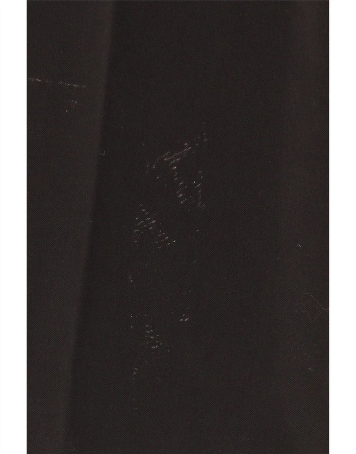 VINTAGE Pantalon Chino Bootcut Femme Moyen W30 L32 Noir Polyester