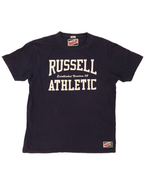 Russell Athletic T-shirt graphique pour homme XL en coton bleu marine
