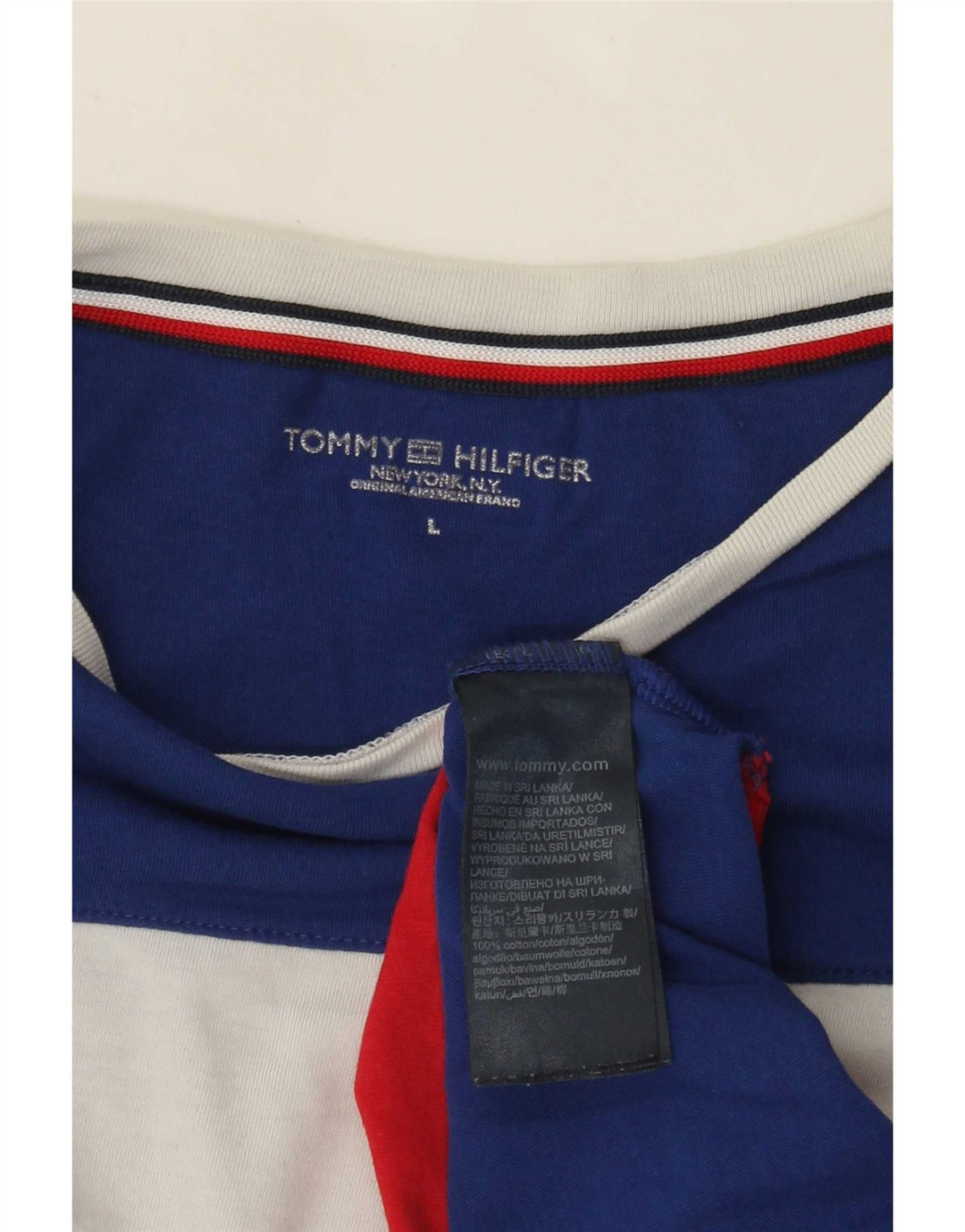 Tommy Hilfiger T-Shirt Graphique Homme Large Multicolore Colourblock