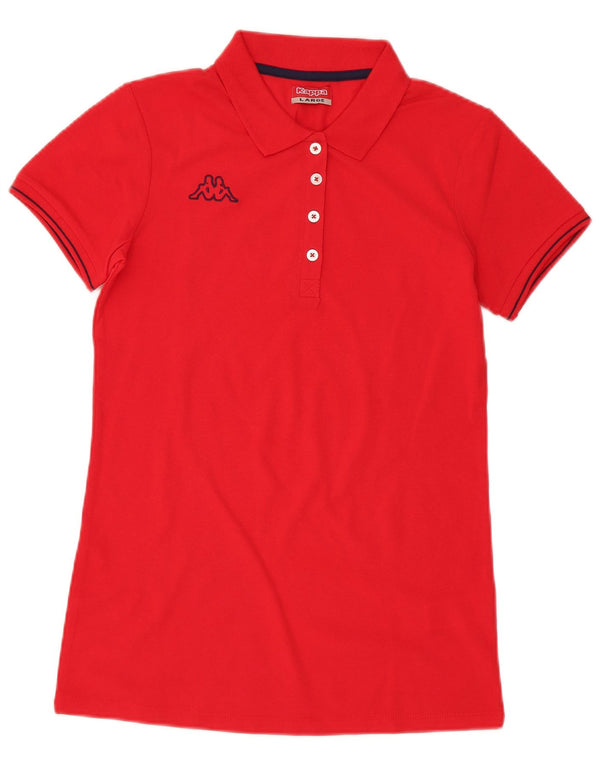 Kappa Polo Femme UK 14 Large Rouge Coton
