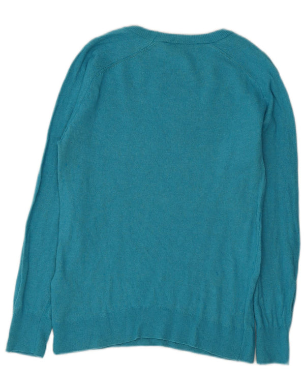 Zara Pull ras du cou pour femme UK 12 Medium Turquoise Polyamide