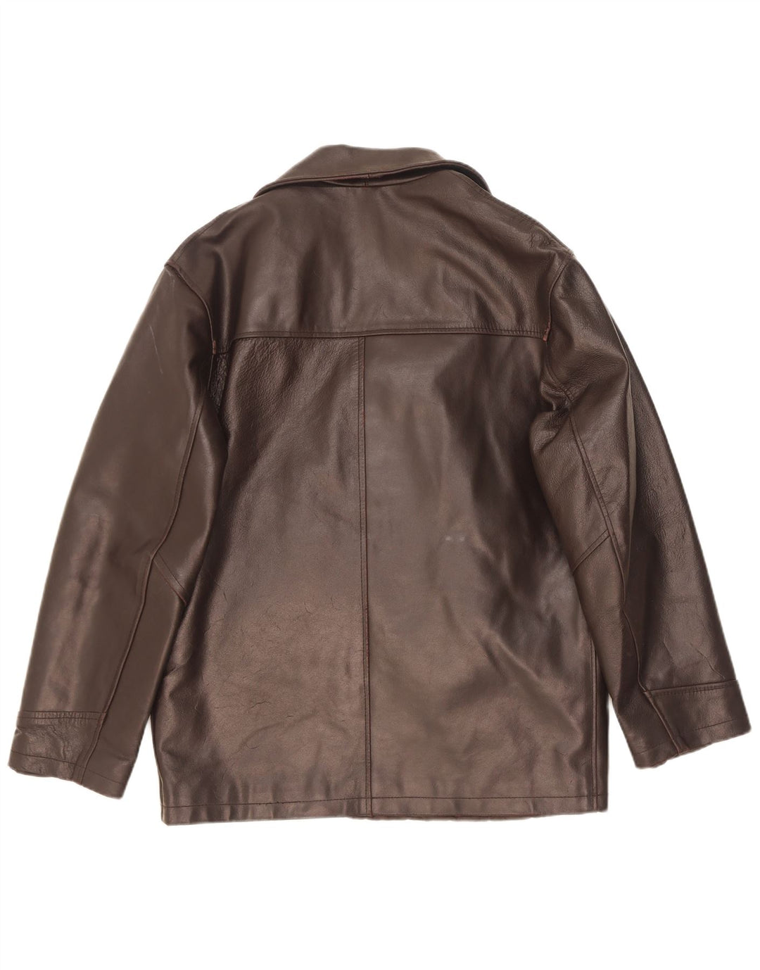 veste en cuir double boutonnage vintage pour hommes UK 38 Brun moyen