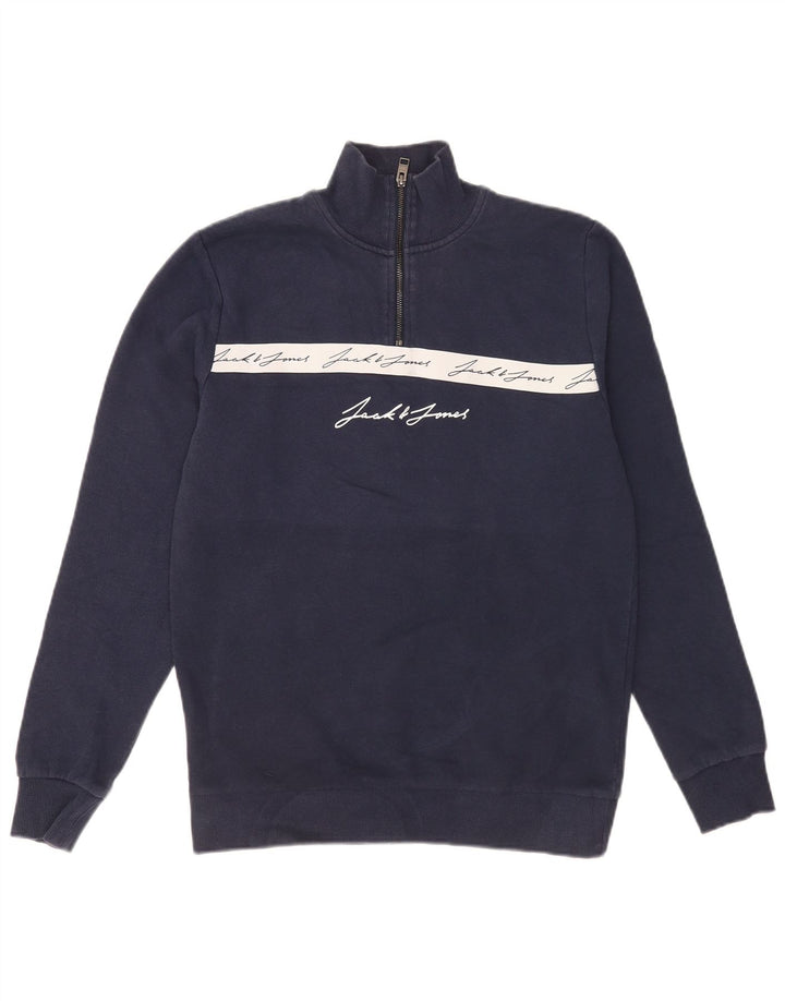 Jack & Jones Sweat-Shirt Graphique Homme Bleu Marine Moyen Colourblock