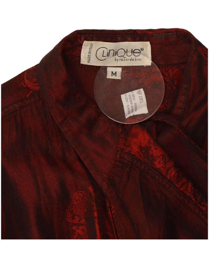 CLINIQUE By Riccardo Bini Chemise Acétate Floral Bordeaux Moyen Homme