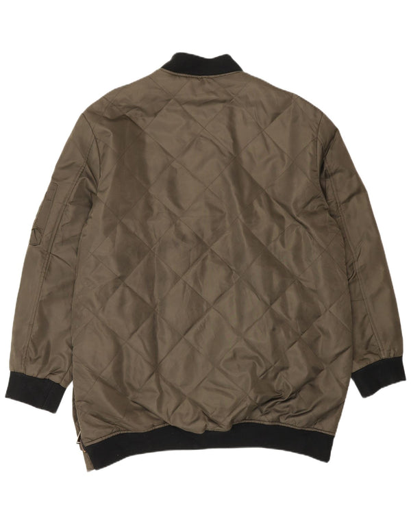 Zara Veste Bomber Homme UK 42 XL Kaki Colorblock Polyester