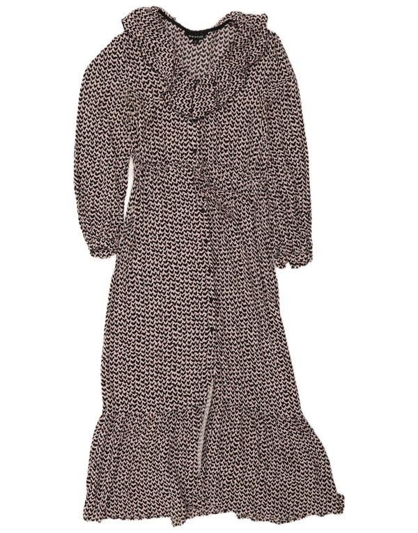 Whisper Robe longue à motif abstrait pour femme UK 10 Petite Viscose Rose