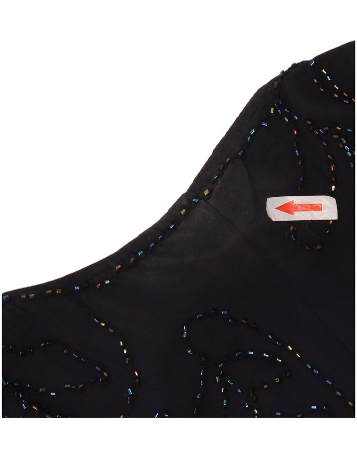 Marks & Spencer Robe trapèze sans manches pour femme UK 16 Large Violet Polyester