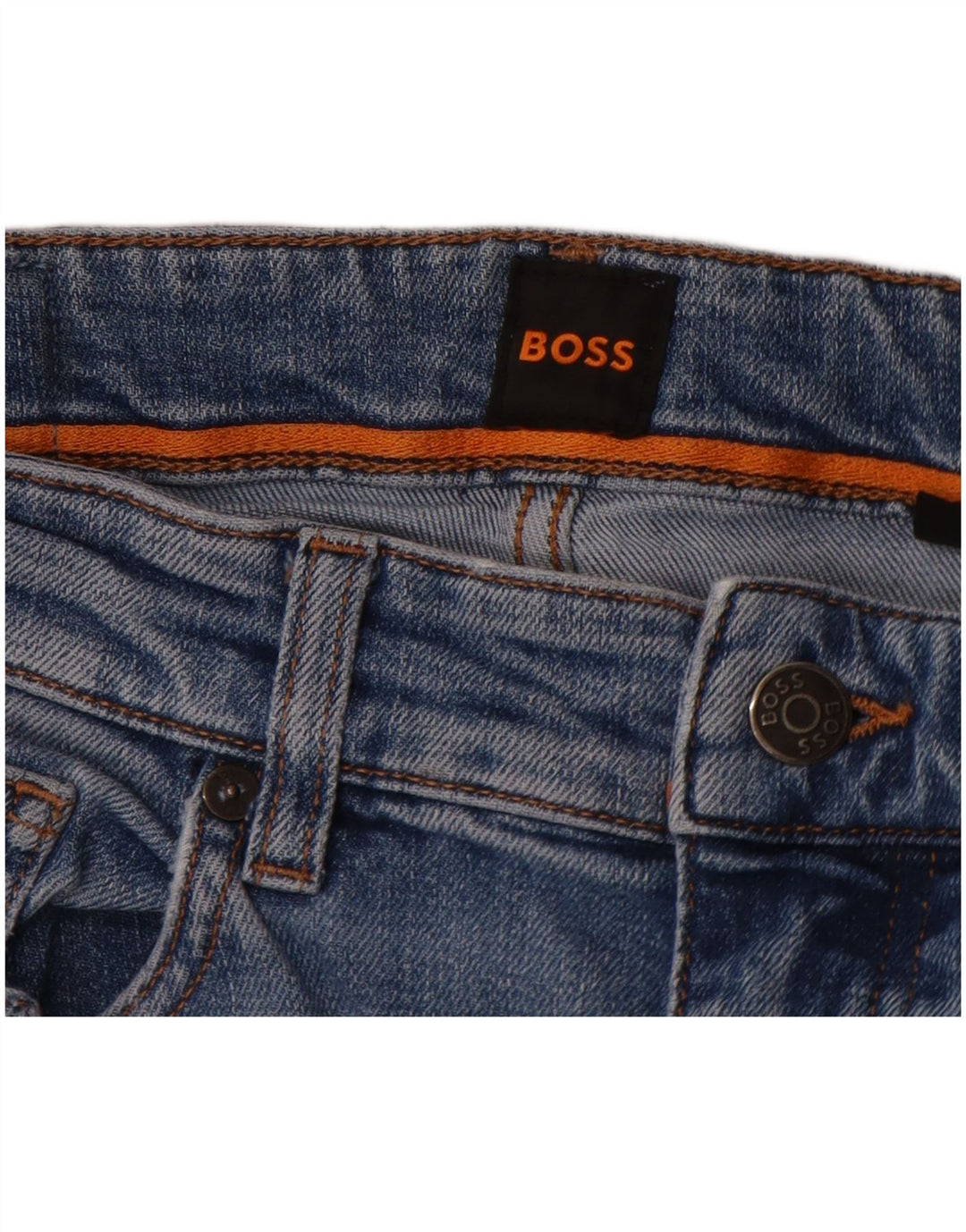 Hugo Boss Jean slim vieilli W32 L32 en coton bleu pour homme