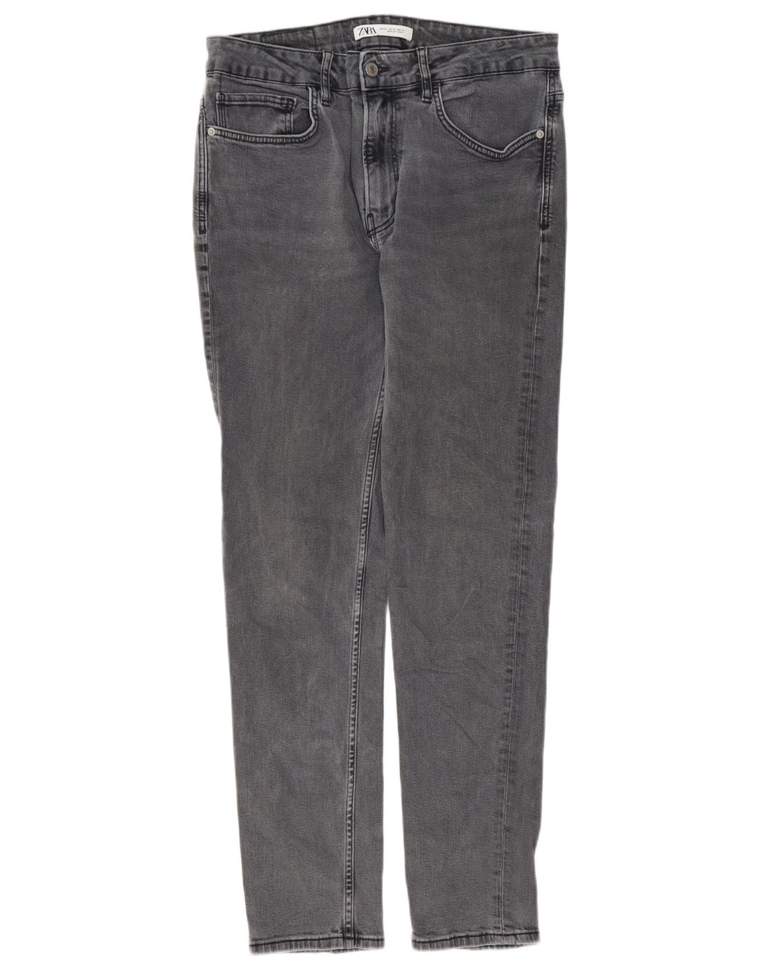 Zara Jean Slim Homme EU 42 Large W32 L30 Gris Coton