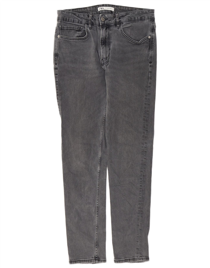 Zara Jean Slim Homme EU 42 Large W32 L30 Gris Coton
