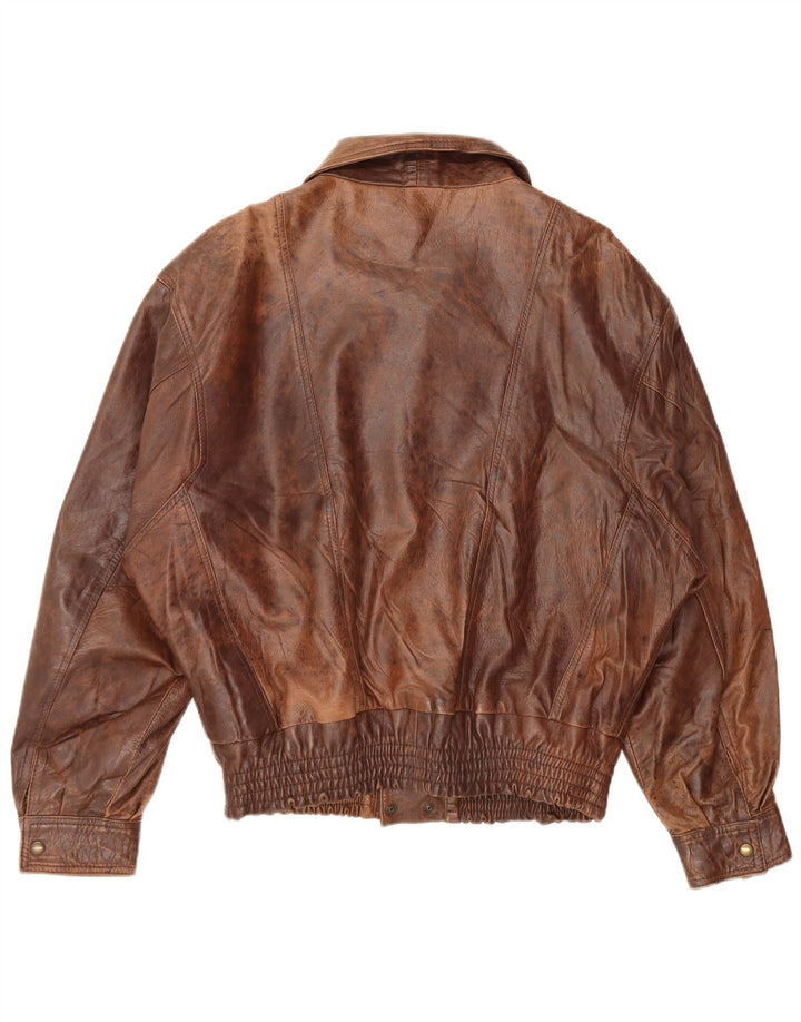 Alta Moda Veste de motard en cuir pour homme IT 48 Marron moyen